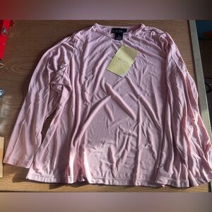 Dialogue Stretch Pebble Crepe Long Sleeve Top Dusty Pink A70948 2X NWT Deadstock